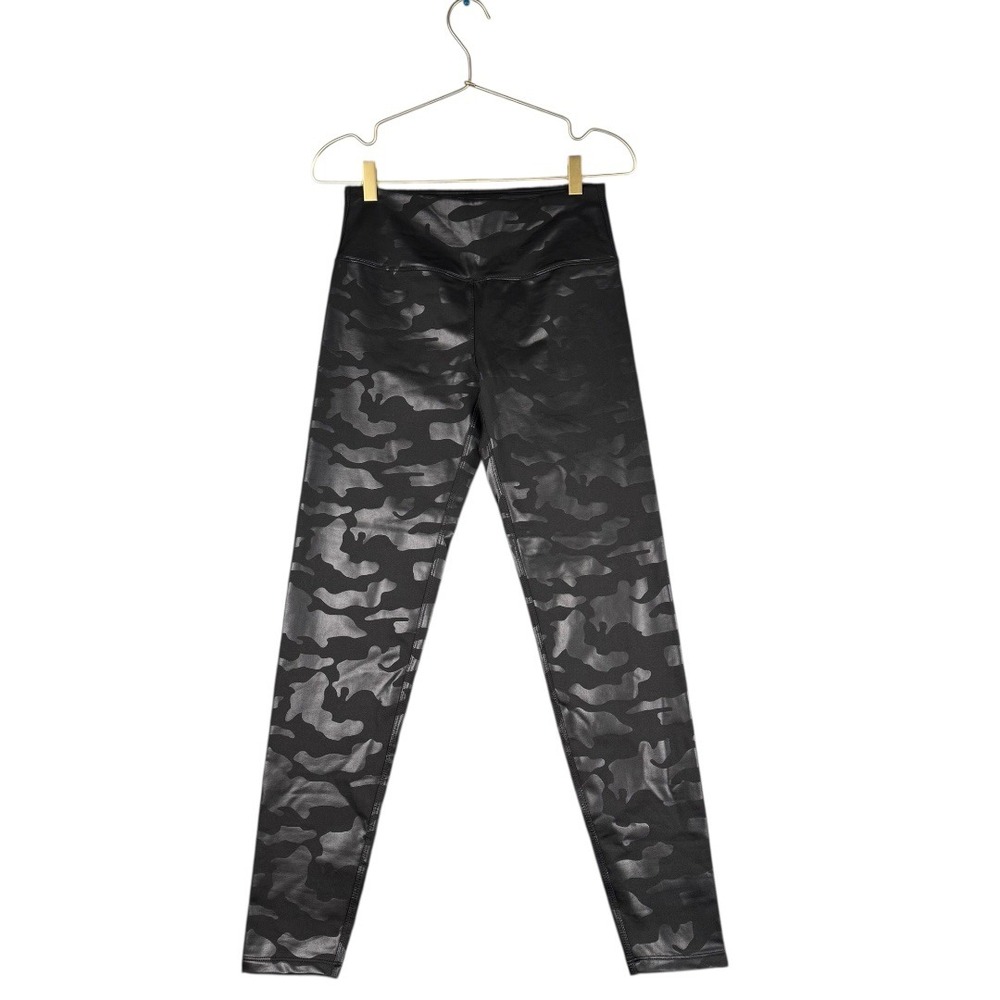 KYODAN Black Camo Shiny High Waist Leggings‎ Women's Size P/S WP679